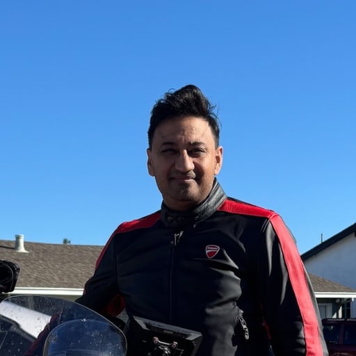 Shubham Mankhand on a Ducati Diavel V4